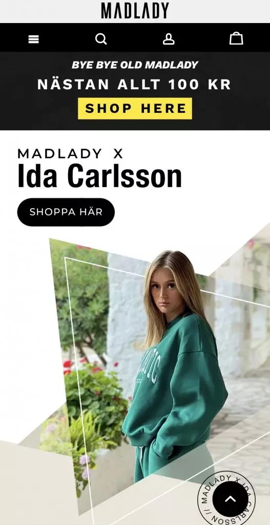 Madlady mobile, Home page
